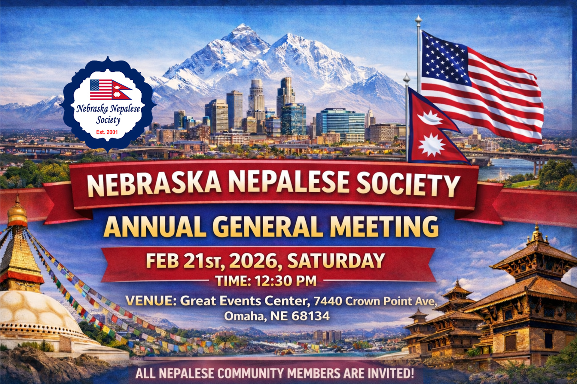 Nebraska Nepalese Society Announces Annual General Meeting – Feb 21, 2026